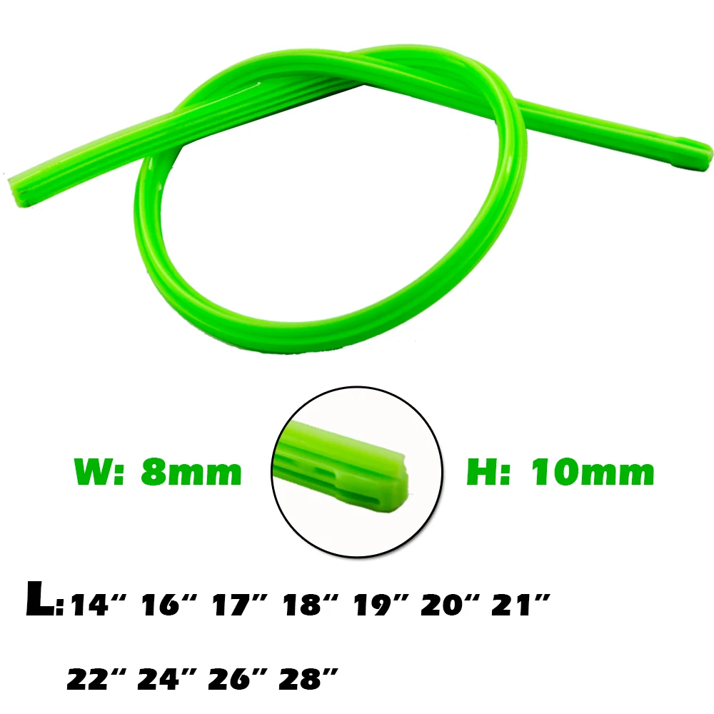 100PCS Car Wiper Blade Windscreen green silica gel Replacement Strip 8MM 14