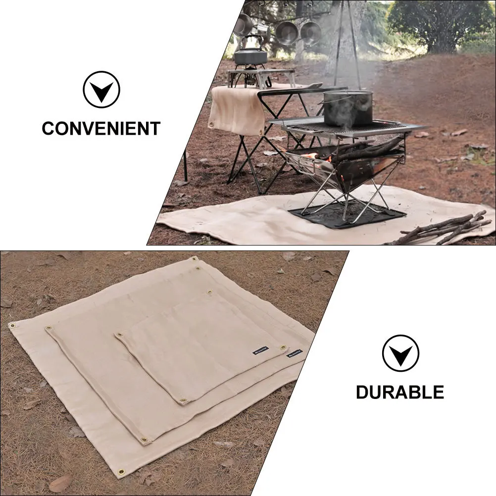 التخييم واقية حصيرة بطانية مقاومة للحريق لهب القماش في الهواء الطلق الشواء استخدام الألياف الزجاجية موقد حصيرة التخييم وسادة واقية #2