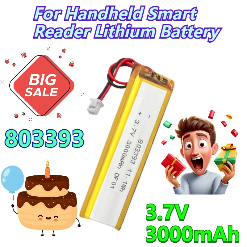 

803393 3000mAh 3.7V Rechargeable Batteries for Handheld Smart Reader Lithium Battery