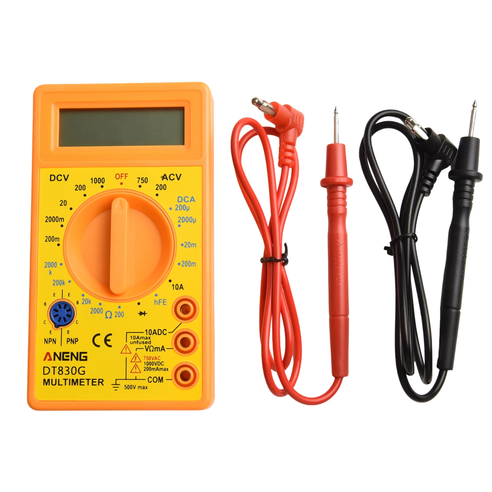 DT830G LCD Digital Voltmeter Ammeter Ohmmeter Multimeter Volt AC DC Tester Meter Detectors Electrical Analysis Instruments