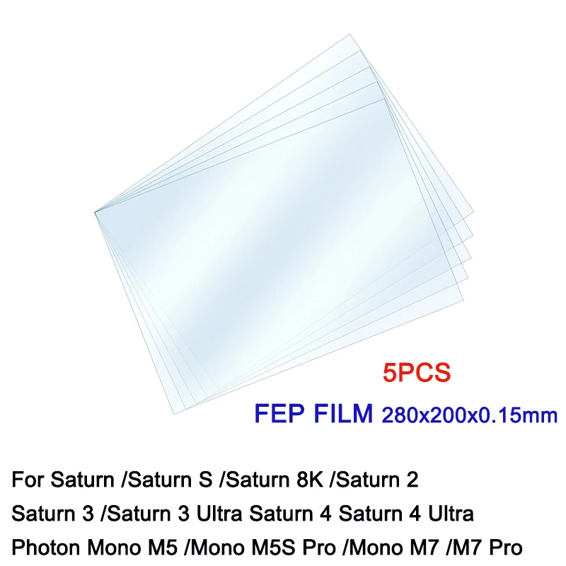 

Пленка FEP 10,1 дюйма 280*200*0,15 мм для ELEGOO Saturn 4 Ultra Saturn 3 Ultra Saturn 2 Anycubic Mono M5 M5s M7 Pro, пленка для 3D-принтера