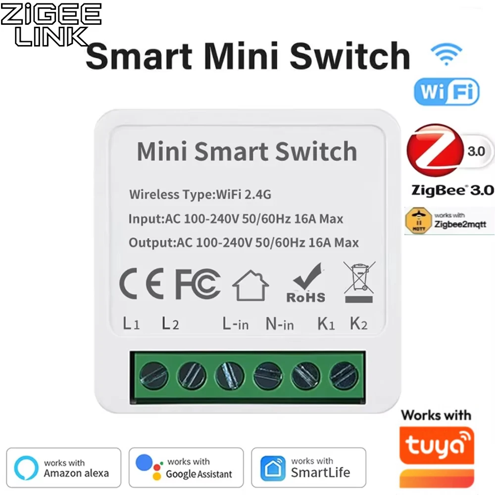 

Mini WIFI Smart Switch Wireless Zigbee DIY Light Switch Smart Home Automation APP Timer Voice Control Support Tuya Alexa Google