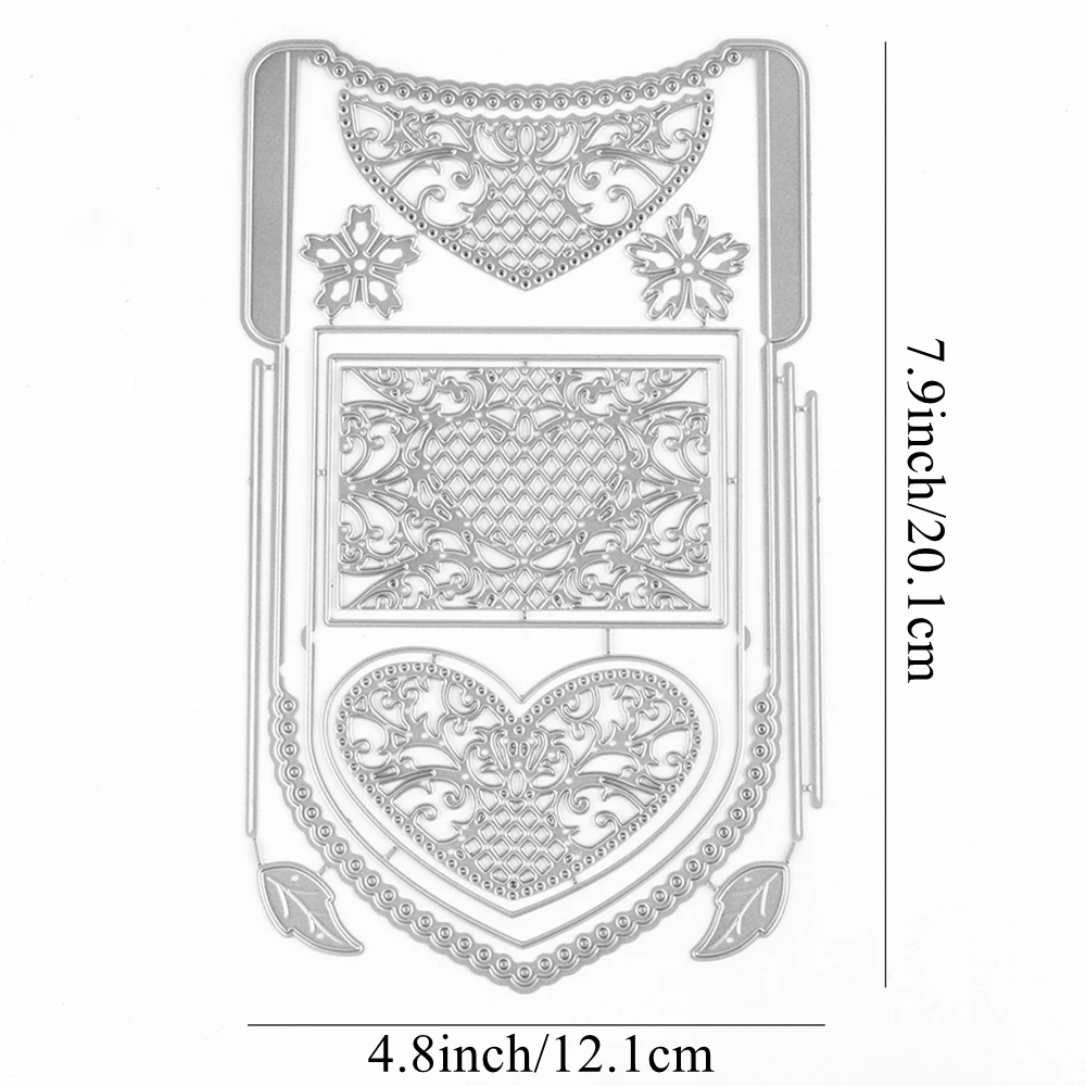 Envelope Metal Cutting Dies Stencil Template For DIY Scrapbooking Embossing Paper Cards Stitched Heart Decorative Craft Dies Cut