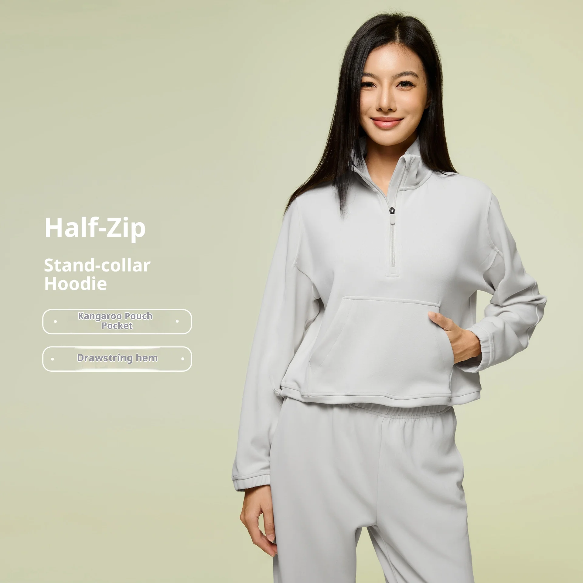 SHINBENE Women Air Layer Half Zip Stand Collar Loose Fit Yoga Sweatshirt Long Sleeve Sportswear