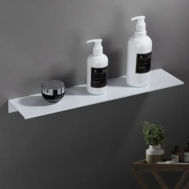 Matt Black Wall Shelf Bathroom Ledge Shower Accessories 20-60cm Modern Kitchen Shower Bath Storage Rack Wholesale Promotion