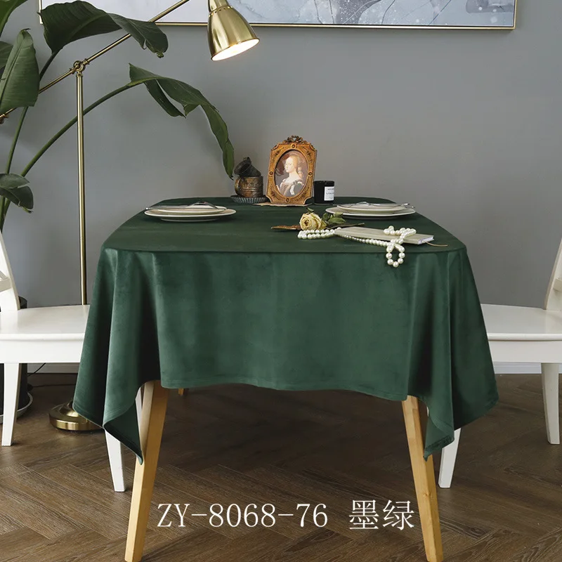 

Solid Color Soft Tablecloth Dark Green Thickened Red Conference White Western Restaurant Tablecloth Swan Velvet Cloth Art