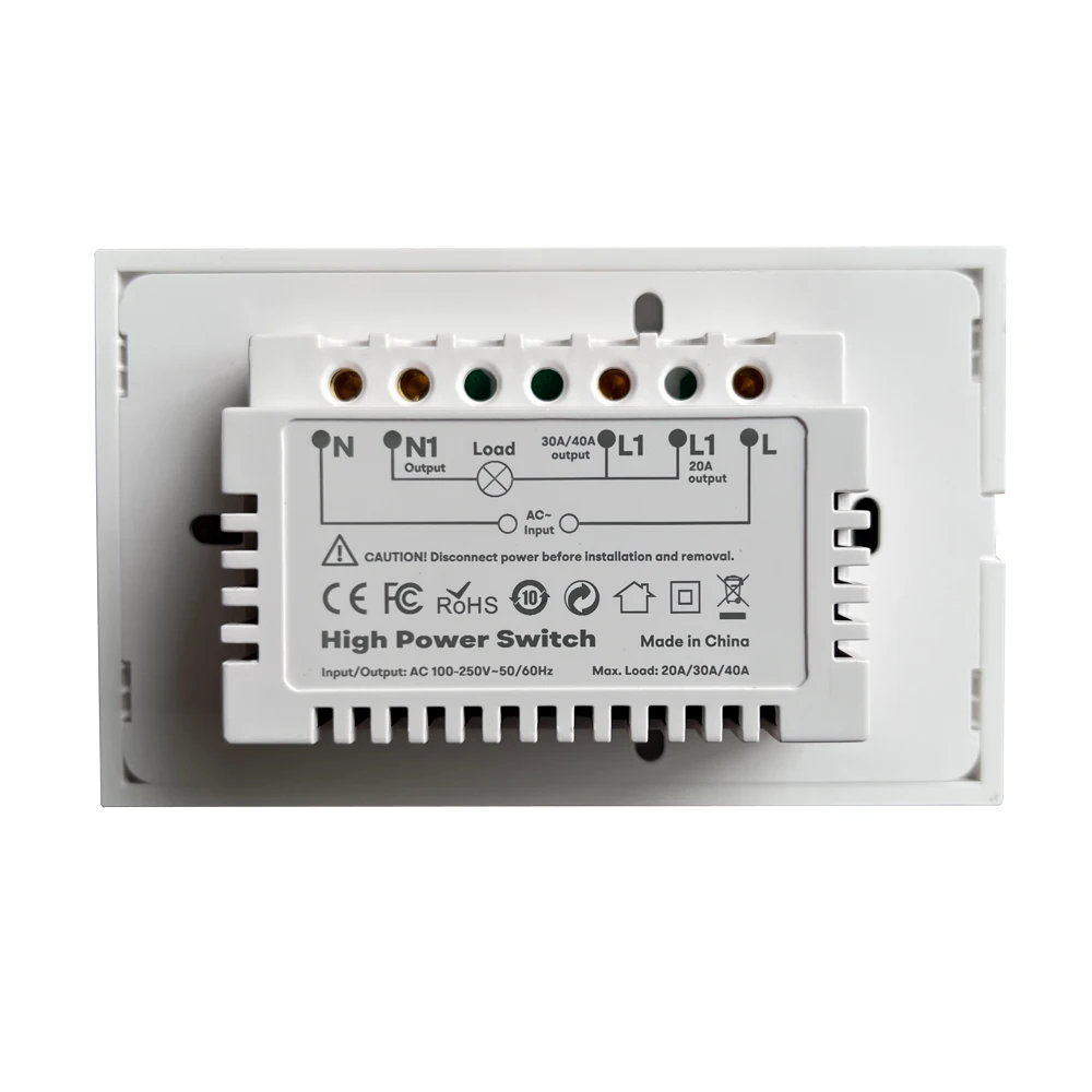 40A High Power Switch for Boiler Water Heater Air Conditioner App Control Works with Smart Life Alexa Google Home Alice