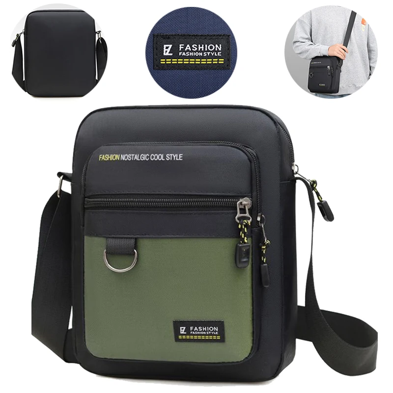 

Модная повседневная мужская сумка через плечо Sacoche, модная сумка на одно плечо из ткани Оксфорд, универсальная тканевая сумка