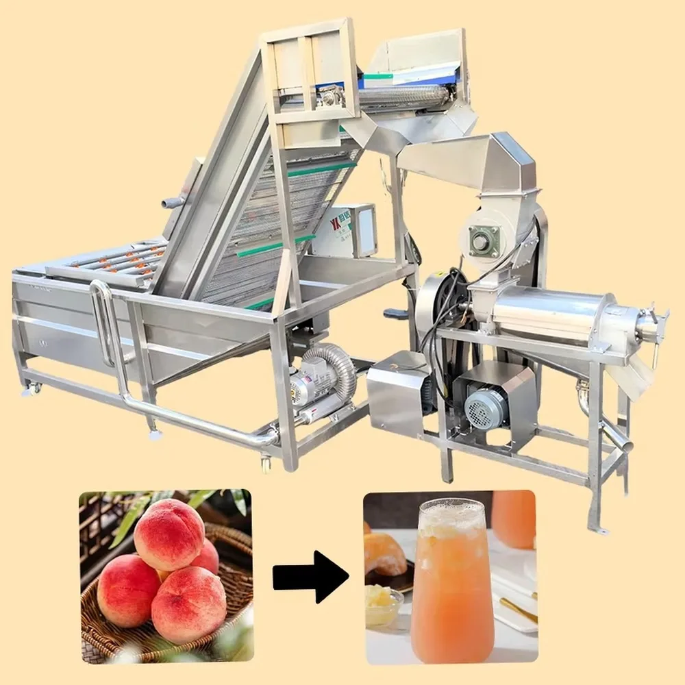 Industrial Spiral Juicer 0.5T/H Integrated Crushing Smart Control Extractor for Mixed Fruit Processing Commercial Use
