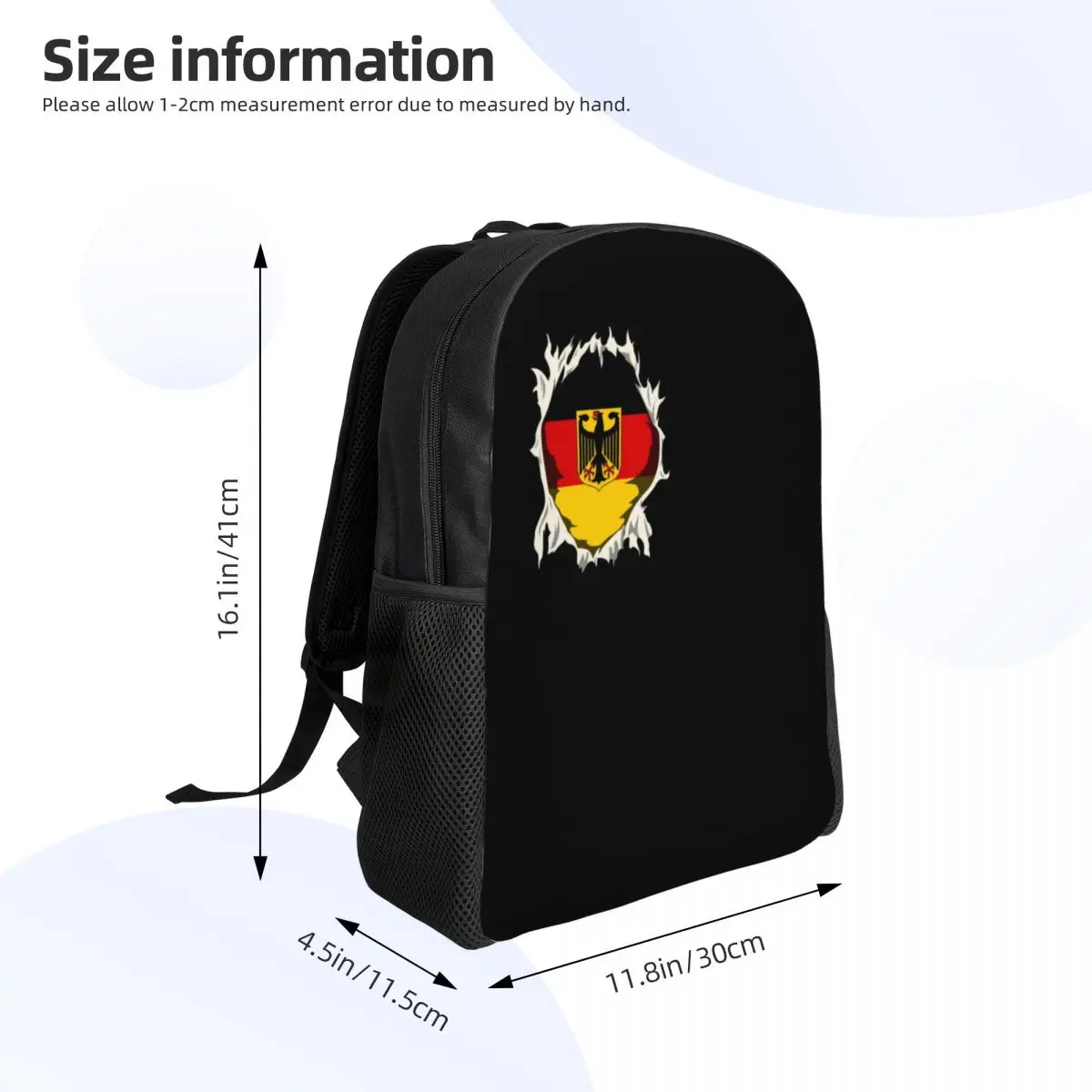 Mochila de bandera de Alemania para hombres y mujeres, resistente al agua, bolsa de regalo patriótica alemana, mochilas con estampado