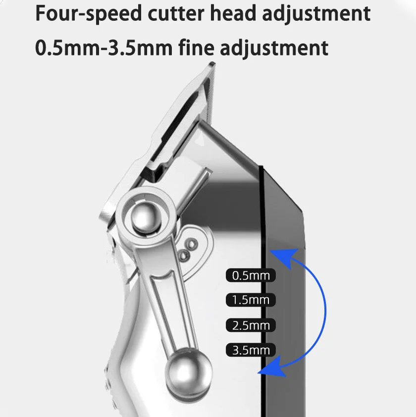 Professional Hair Clipper,All Metal Body Hair Trimmer For Men, Adjustable Hair Cutting Machine,7500rpm Rechargeable Hair Machine