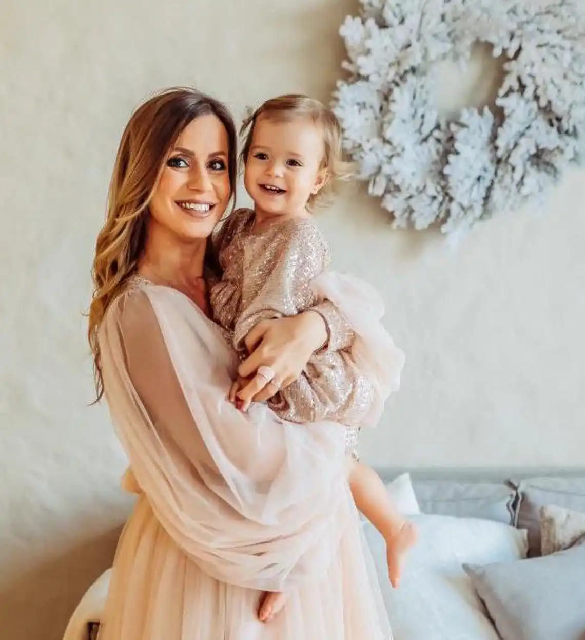 Vestido de Pascua a juego con lentejuelas bohemias color champán para mamá e hija, traje para mamá y yo, vestidos familiares de primavera, vestido para madre e hija