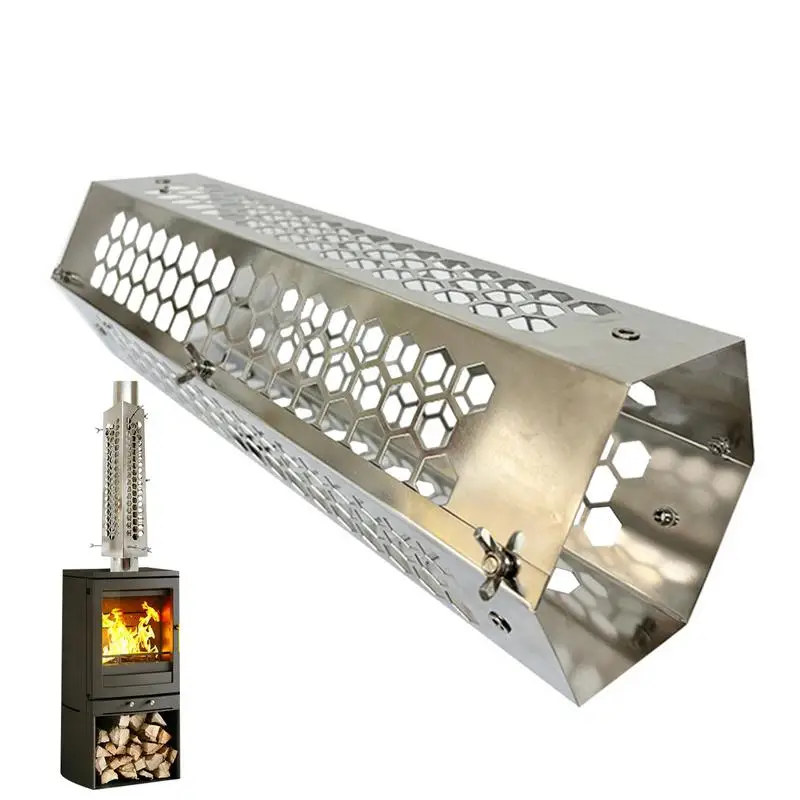 Wood Burner Chimney Pipe Hexagonal Stainless Steel Outdoor Stove Flue Pipe With Open Holes Rapid Heat Dissipation Metal Chimney