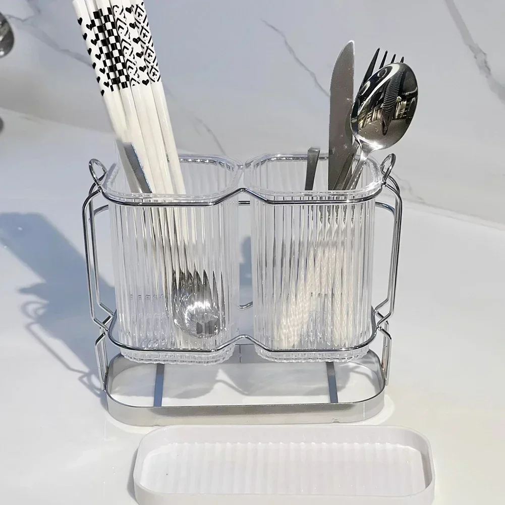 Luxury Cutlery Drainer Wall Mounted Kitchen Cutlery Organizer Spork Spoon Holder Utensil Drying Rack Kitchen Organizer