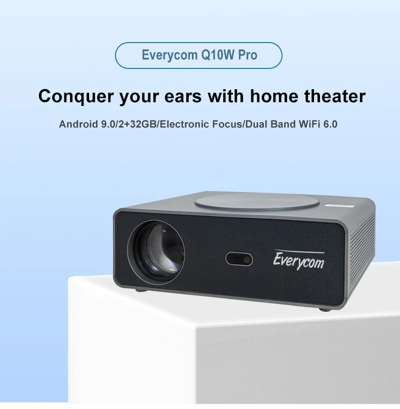 Everycom Q10W Pro Full Hd Proyector Smart Android 12.0 Wifi Projector Hd Led 4k Projector Home Theater For Movies