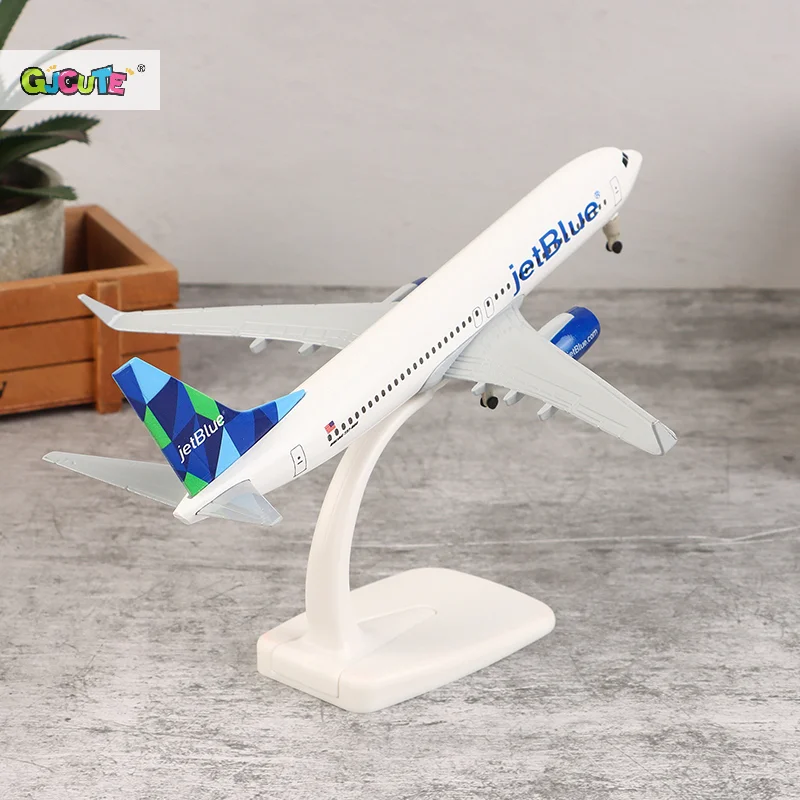 Keverés Fém USA Ária Dobálás Kék jetblue Légitársaság Boeing 737 B737 Képsík Repülőgép Volfrám Horgonyzóhely Fogaskerék-áttétel Légitársaság diecast Léghajó manöken