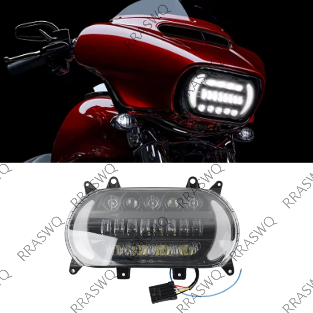 

Мотоциклетная фара со светодиодной подсветкой DRL для Harley Road Glide Limited FLTRK 2020 2021 2023 Ultra FLTRU 2016 2017 2018 2019