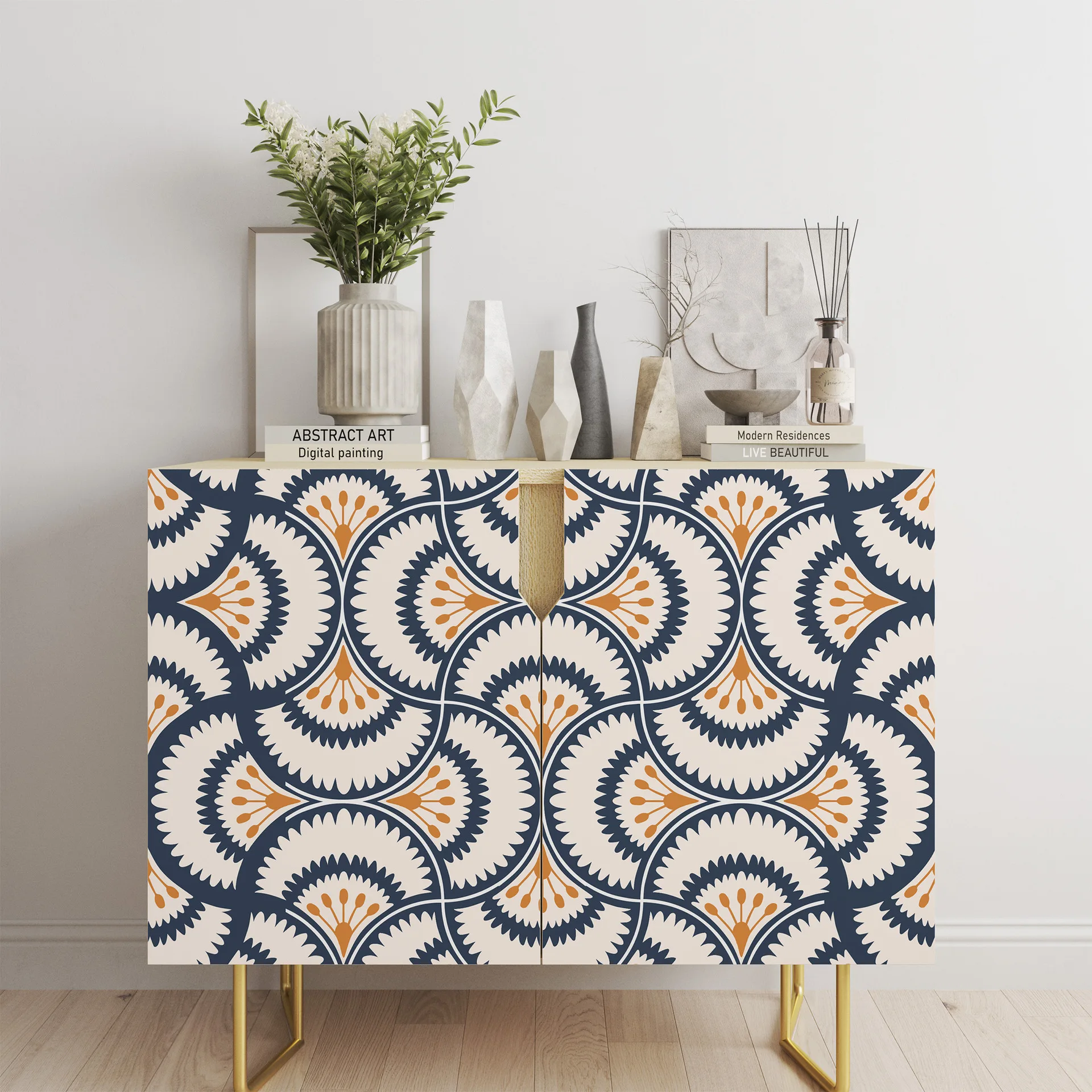 Peel and Stick Wallpaper Boho Home Decoration Geometric Trellis Contact Paper Self Adhesive Wallpaper for Cabinets Bedroom