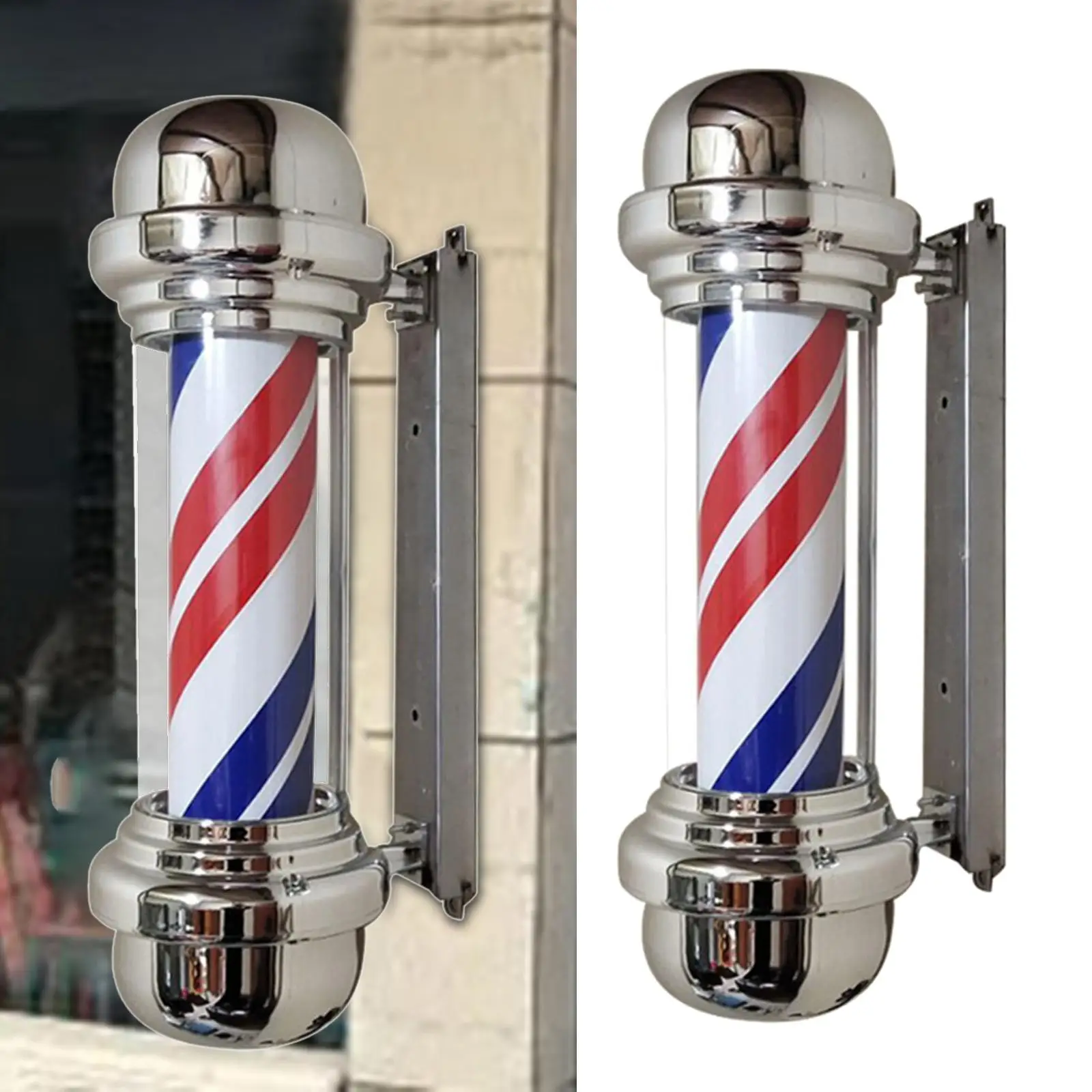 

Rotating Barber Pole Lights LED Strips Water Resistant Nightlight Hanging Lights Hair Salon Sign Open for Barber Open Streets