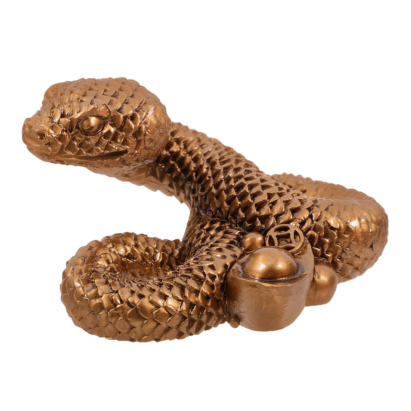 

Resin Snake Statue Elegant Indoor Decor Round Edges Safe Touch Novelty Gift Resin Snake Statue Indoor Desktop Decor