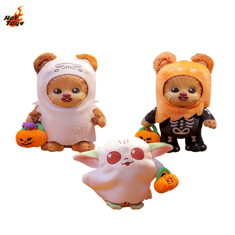 Hot Toys Star Wars Grogu Wicket Fantasma di Halloween / Versione scheletro Cosbi Portachiavi in peluche Collezione Zaino Ciondolo Ventole Regali