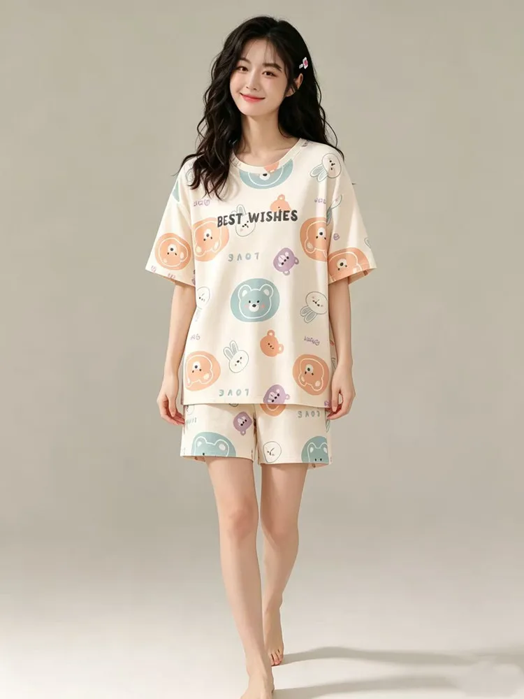 Sleepwear Set Women Short Pajamas for Women Women's Summer Pajamas Pajama Sets Pijama Woman Home Wear Panties Sleep Lounge