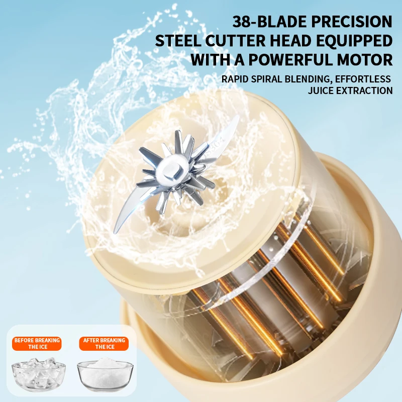 عصارة كهربائية كوب رياضي 800 مل آلة ميلك شيك محمولة قابلة للشحن المنزلية في الهواء الطلق آلة عصير خلاط