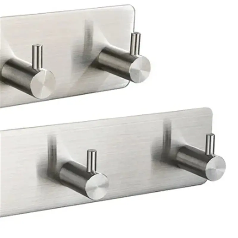 ABLK Ganchos autoadhesivos de acero inoxidable a prueba de herrumbre, gancho adhesivo para puerta de pared, bata, toalla de té, toallero, percha para ropa