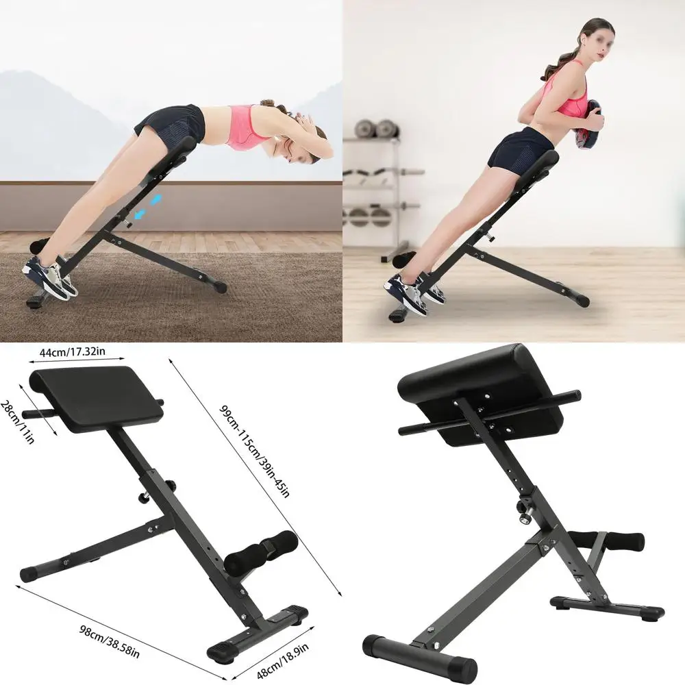 Banco Romano para Hiperextensión de Espalda, Ajustable, Multifuncional, para Abdominales y Ejercicios en Casa, Soporta hasta 265 Libras