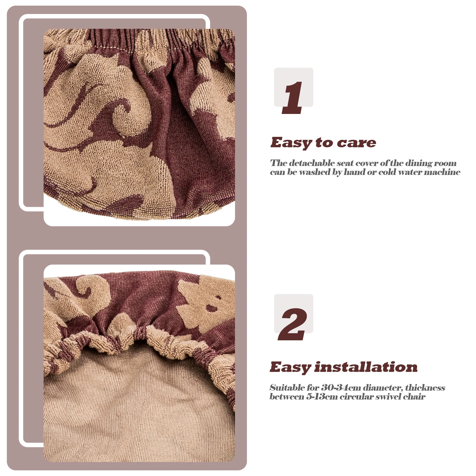 

Round Chair Seat Cover Bar Stool Protector Elastic Printed Floral Seat Cushion Cover for Party Restaurant Use Round Chair Covers