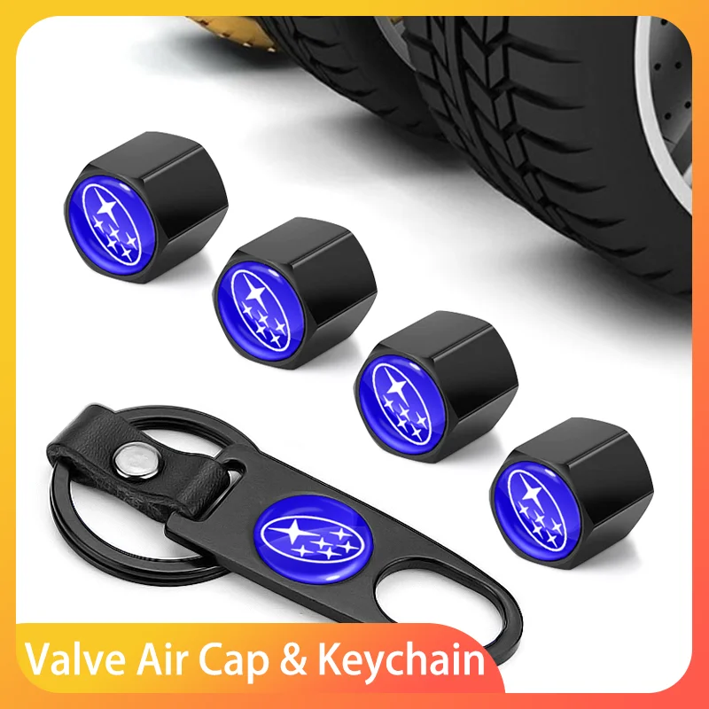 

Колпачки для ниппелей автомобильных колес с брелоком-значком для Subaru Forester SG5 SH SJ Impreza XV Outback WRX STI GC8 Tribeca