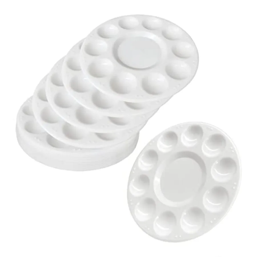

15 Pack Paint Tray Palettes for,Plastic White Palettes for Students, Paint Holder, Paint Supplies