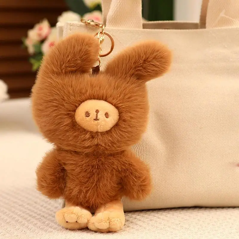 Orso borsa fascino coniglio abbigliamento orso auto chiave ciondolo chiave fascino portachiavi farcito portachiavi borsa ciondolo per le donne ragazze