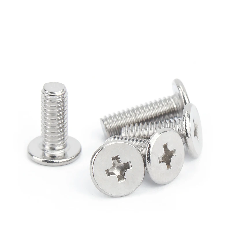 5/ 10/ 20pcs M1.4 M1.6 M2 M2.5 M3 M4 M5 M6 M8 304 Stainless Steel CM Cross Phillips Ultra Thin Super Low Flat Head Screw Bolt