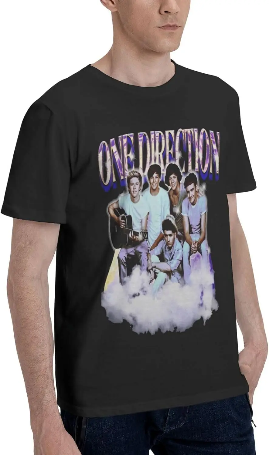 One Music Direction t-shirt con stampa 3D moda uomo divertente motivo grafico girocollo manica corta Teesblack