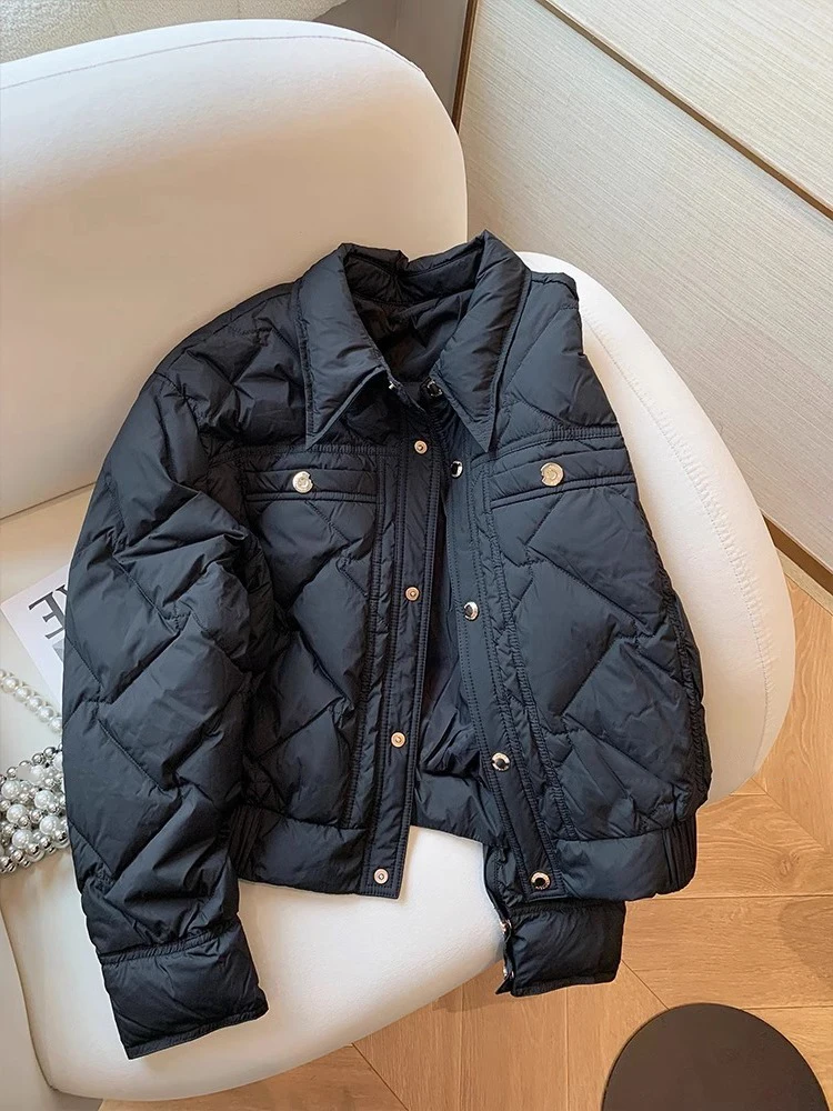 

Мужская фланелевая хлопковая куртка Ele Bla с воротником, осенне-зимняя модная верхняя одежда в корейском стиле, свободный крой, на одной пуговице