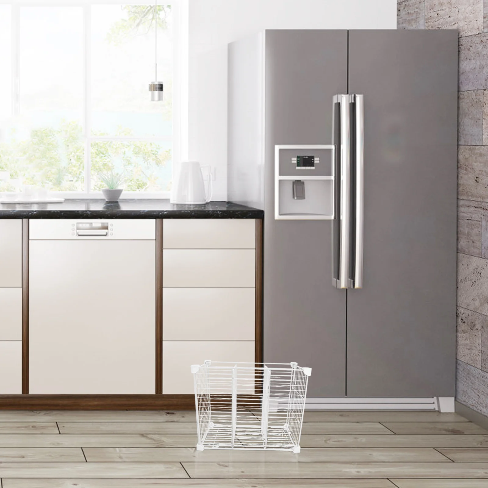 

Freezer Basket Dividers 3 Grids Modular Drawer Separator Deep Freezer Storage Bins Metal Shelf Organizer Refrigerator