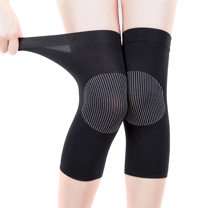 1 Pair Black/nude Knee Support Braces Elastic Nylon Sport Compression Knee Pad Sleeve For Sports Fitness Running Cycling