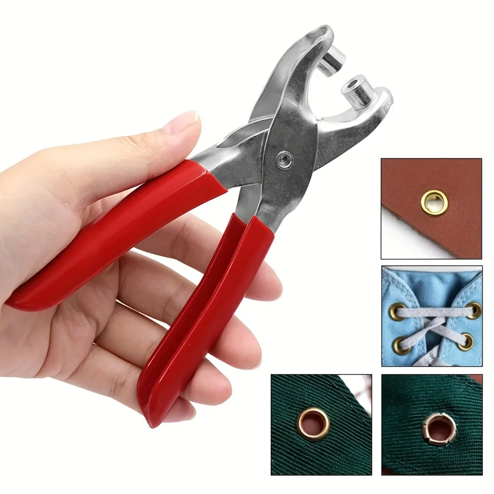 Chrome Plated Leather Crimping Pliers Set with 40Mm Crimping Holes - Hand Tool for Leather Crafts