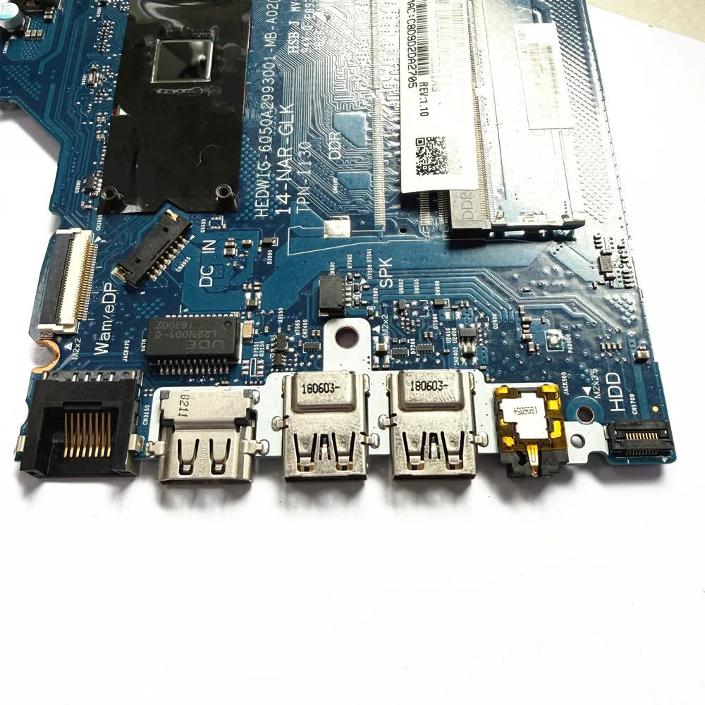 Placa-mãe para laptop HP 14-CF 14-DF 14-NAR-GLK TPN-I130 com CPU
