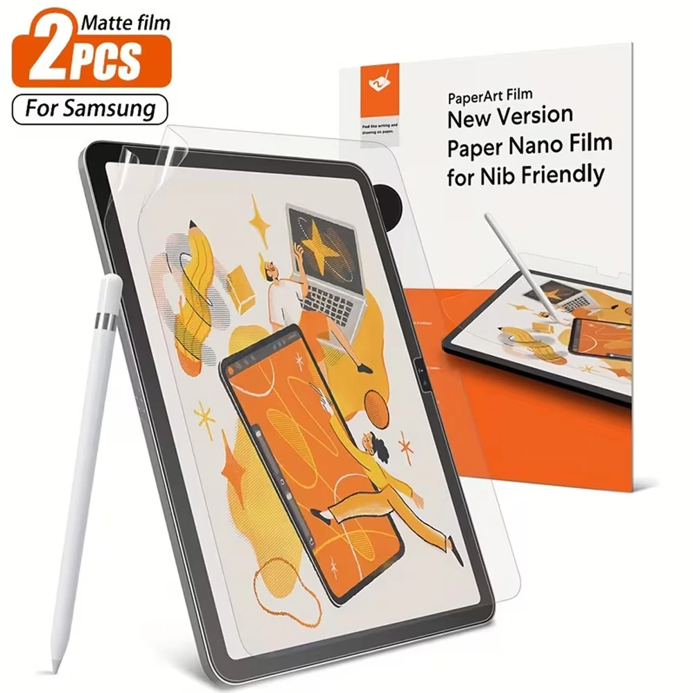 2Pcs Paper Feel Like Screen Protector For Samsung Galaxy S7 FE S7+ S8+S9FE+ S10+ S7 S8 S9 S9FE S10 FE S6 lite TAB A9 No Glass