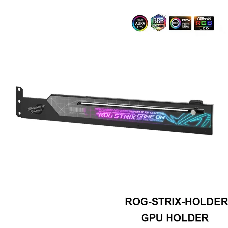 Imagem -04 - Suporte de Placa de Vídeo 3d Rgb Rtx4090 para Asus Rog Strix 4080 4070 Gpu Aura Sync 3090 3080 Suporte Vga Mod Gamer Gabinete Suporte