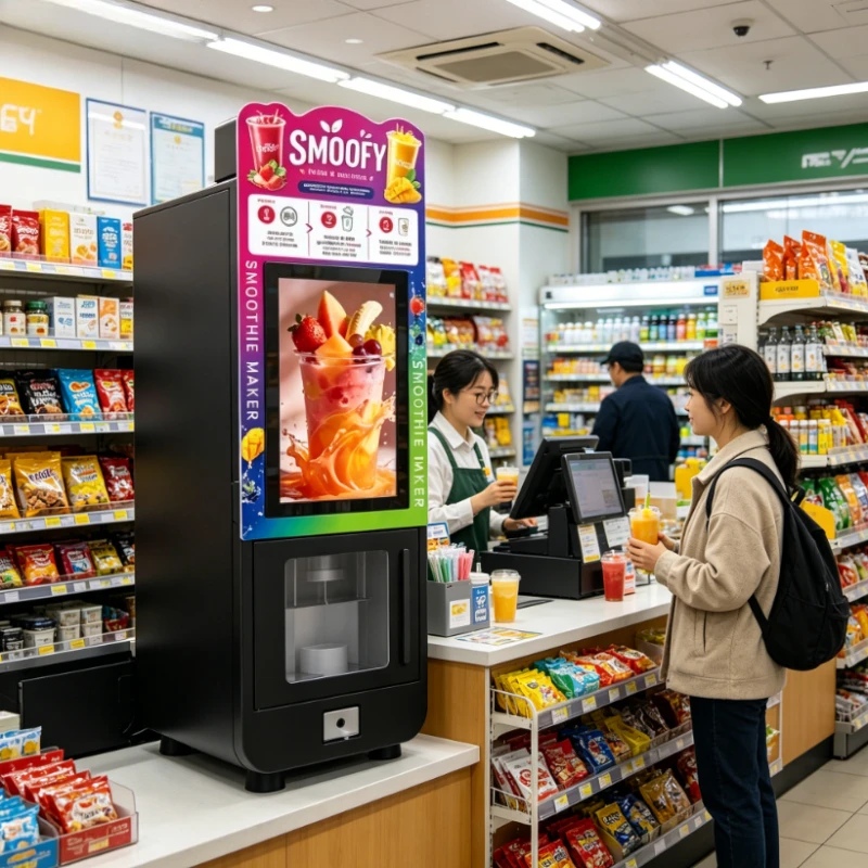 Customized Fully Automatic Smoothie Vending Machine, Commercial Intelligent Blender for Milkshake, Slush & Fruit Protein Drinks
