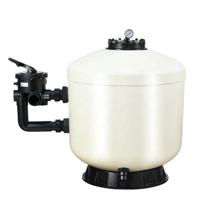 

Tubular swimming pool well fiberglass side-mounted sand filter