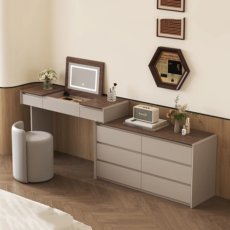 Modern Wood Vanity Table Makeup Bedroom Computer Cabinet Dressing Table Luxury Bedside Beauty Comoda Pra Quarto Home Furniture