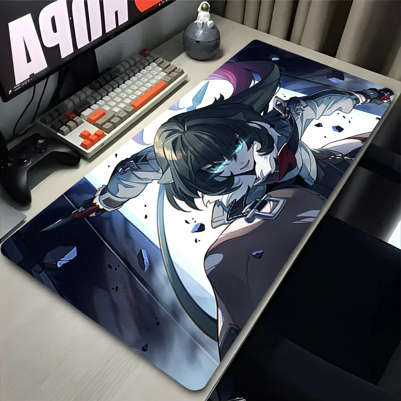 لوحة ماوس Zenless Zone Zero Jane Doe Anime لطيفة بطباعة عالية الدقة، سجادات ماوس كمبيوتر كبيرة ممتدة للوحة المفاتيح والمكتب #5