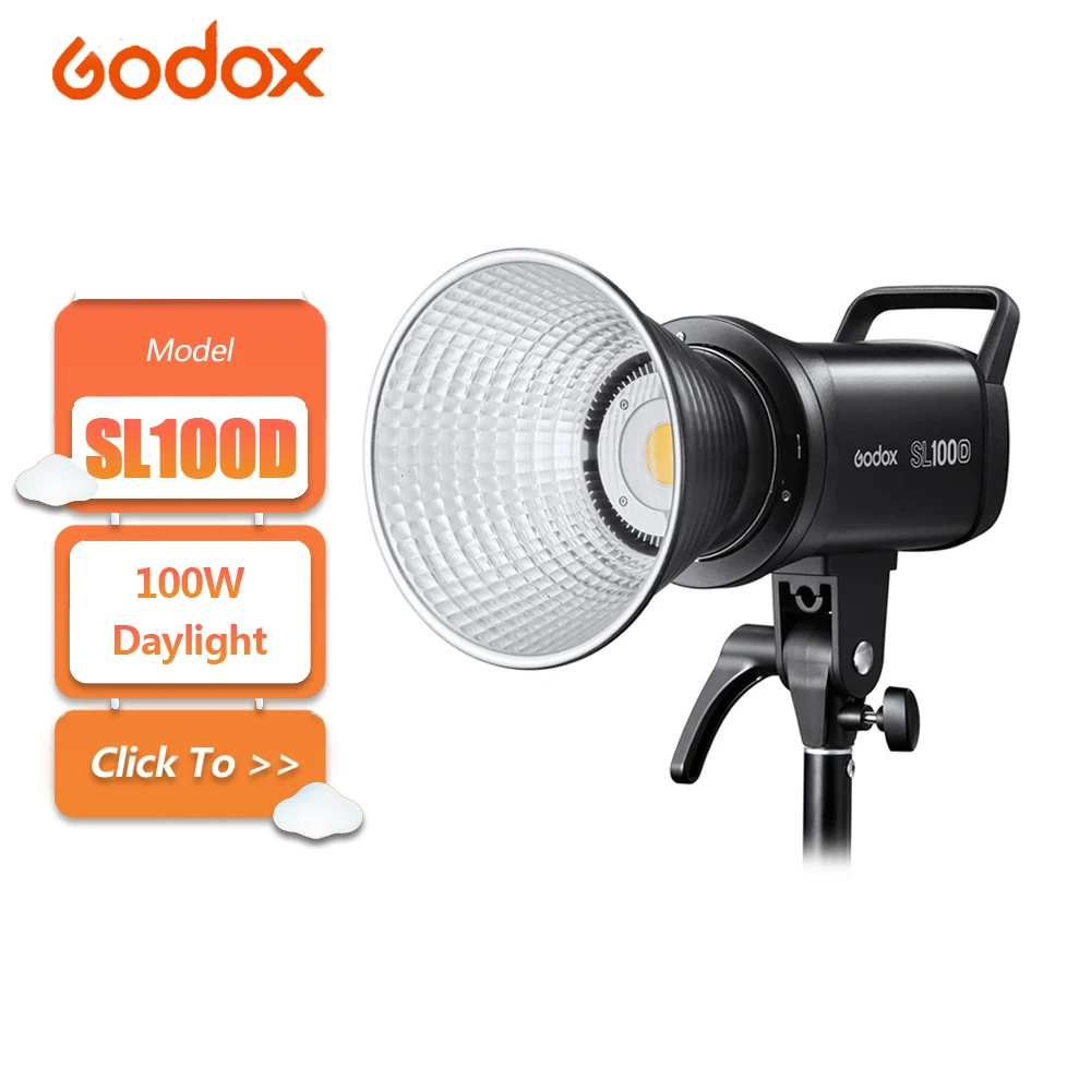 

Godox SL100D 5600K дневной свет светодиодный видеосвет для фотографии прямая трансляция заполняющая лампа с креплением Bowens CRI 96 TLCI 97