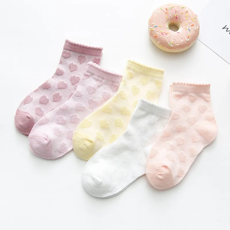 5Pairs/set Summer Mesh Thin Newborn Baby Boys Girls Socks Cotton Solid Infant Sock For Boy Girl Casual 0-12Month