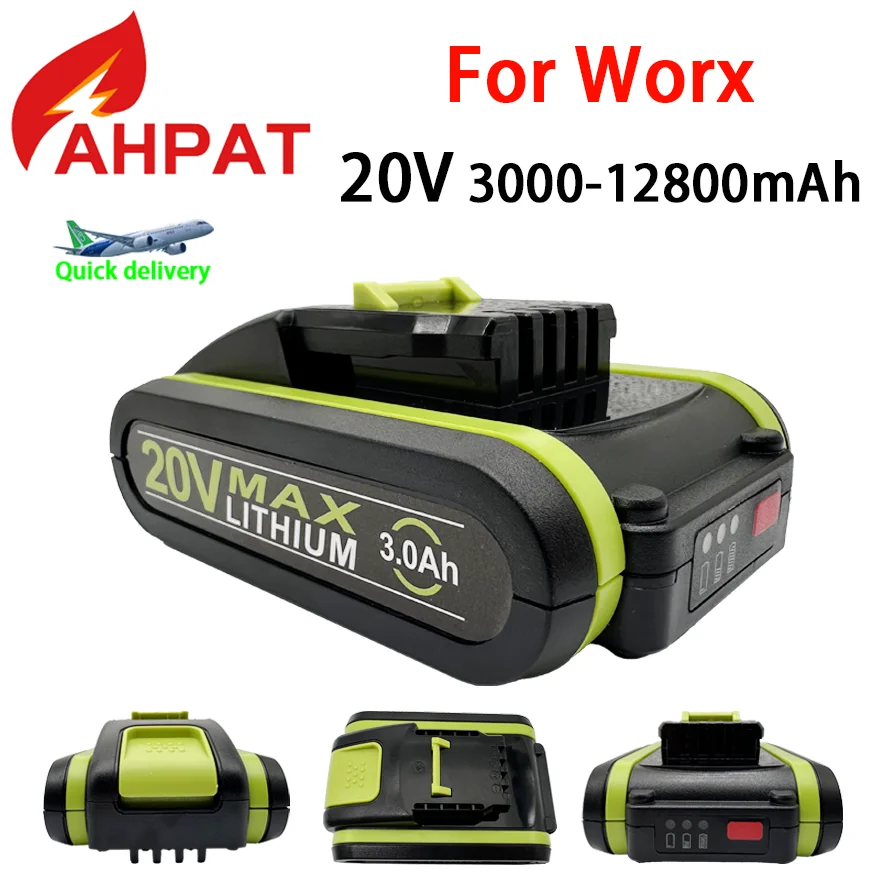 3Ah-12.8Ah 20V lithium battery for Worx WA3551 WA3551.1 WA3553 WA3641 WG629E WG546E WU268 WX678 WX550.9 WX550.2 WX550 worx Tools