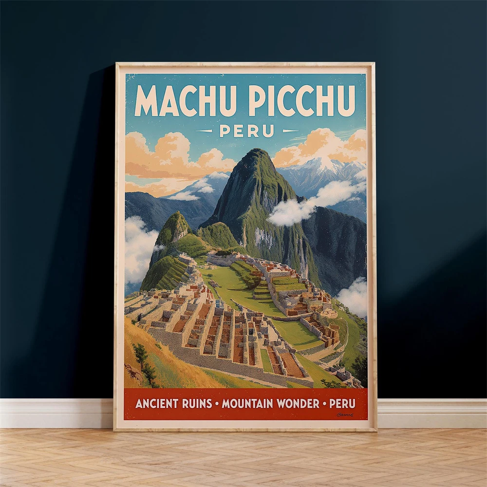 Vintage Thailand Travel Poster Retro Bangkok Print Landscape Argentina Travel Poster Retro Mid Century Modern Wall Art Canvas